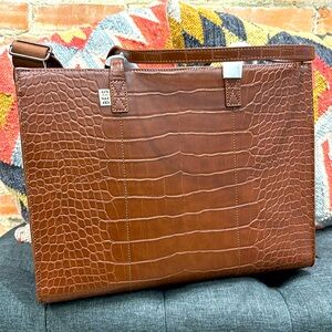 BEIS The Work Tote Crocodile in Maple